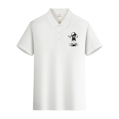 Hip Hop Bear Logo Mens Polo T-Shirt Loose T-Shirts Hip Hop Comfortable Breathable Sweat Tshirt