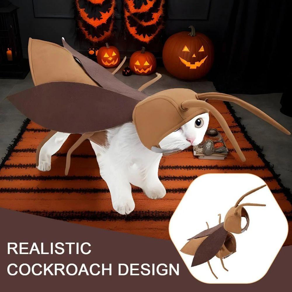 Breathable Cat Cockroach Costume Realistic Funny Kitten Cape Craft Set  Pet Kitten
