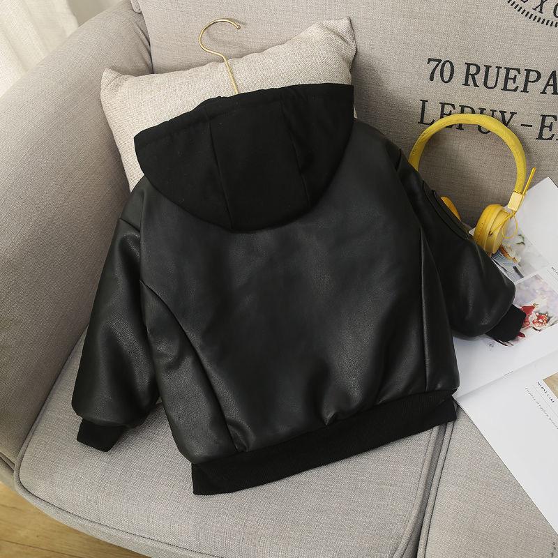 Vinter Høst Gutter Bomull Tykket skinnjakke Tykk Varm bomull Barn Frakk Vanntett Glidelås Hette Barn Yttertøy Klær