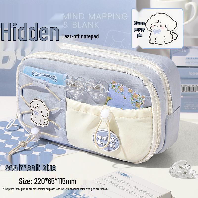Large Capacity Multi-Layer Pencil Case - Cute Stationery Box with Drawstring Design