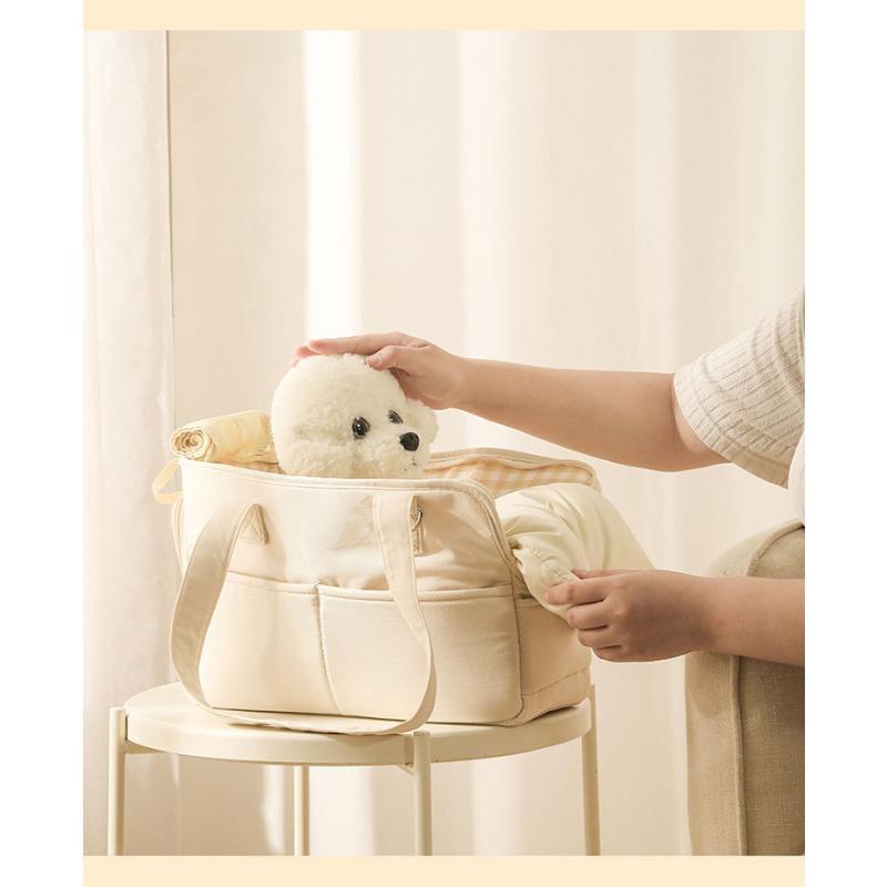 Modische Ausgeh-Tragbare Katzentasche Handgehaltene Hundetasche Crossbody Haustier-Rucksack Atmungsaktives Katzenbett Tragbare Hundetransporttasche