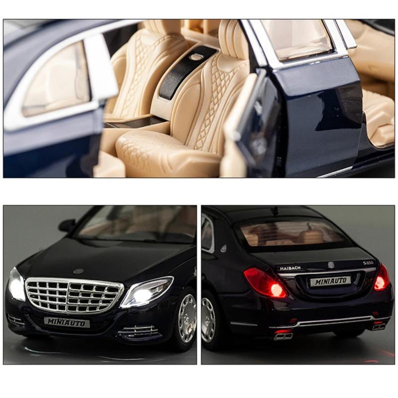 1/32 Toy Car Benz Maybach S650 Extended Edition Metal Toy Alloy Car Diecasts & Toy Vehicles Car Model Light Sound Toys for Children