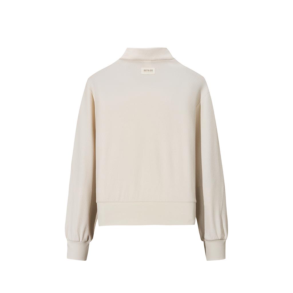 Anta Travel Comprehensive Training Series Knitted Sports Jacket Women Jackets Warm-Sun-White 962617701-1