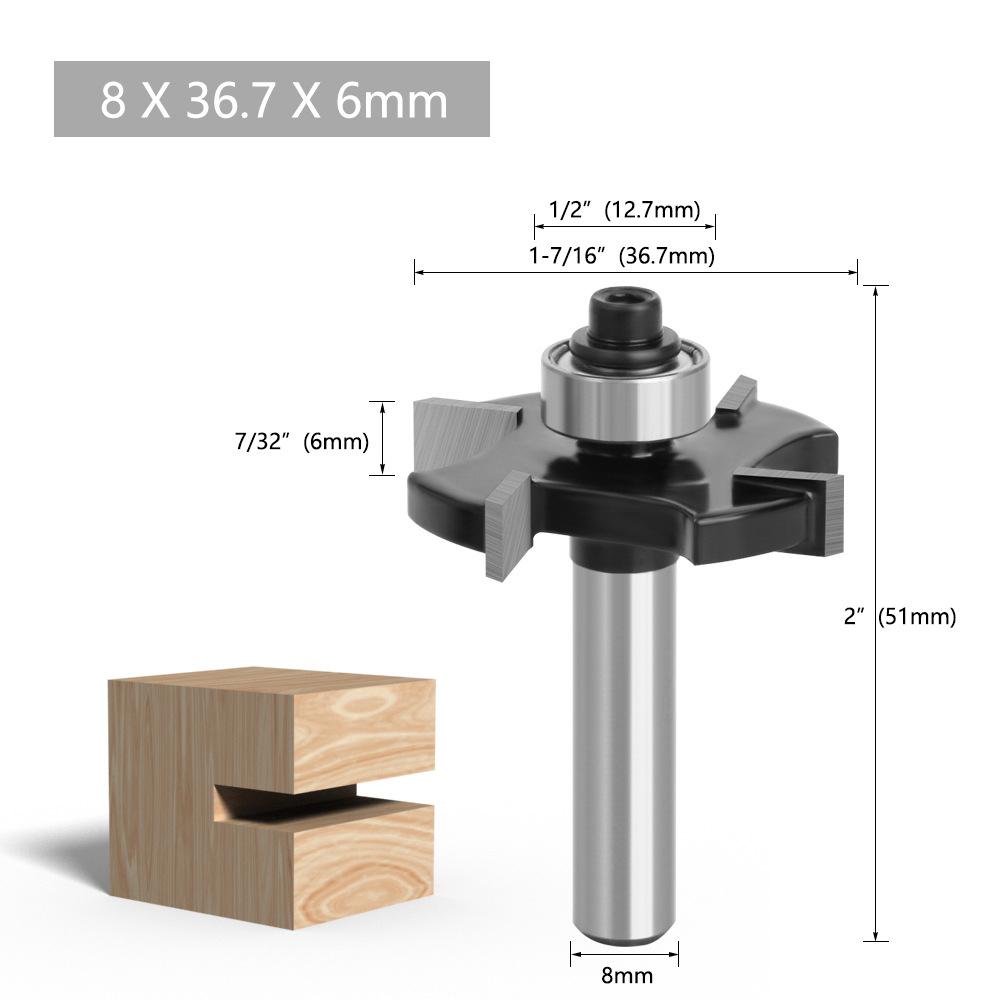 For DIY Woodworking Ball Bearing Cutter Router Bits Ball Bearing T-Slot Cutter Cutter Anti-Rebound Design For Drawer Making