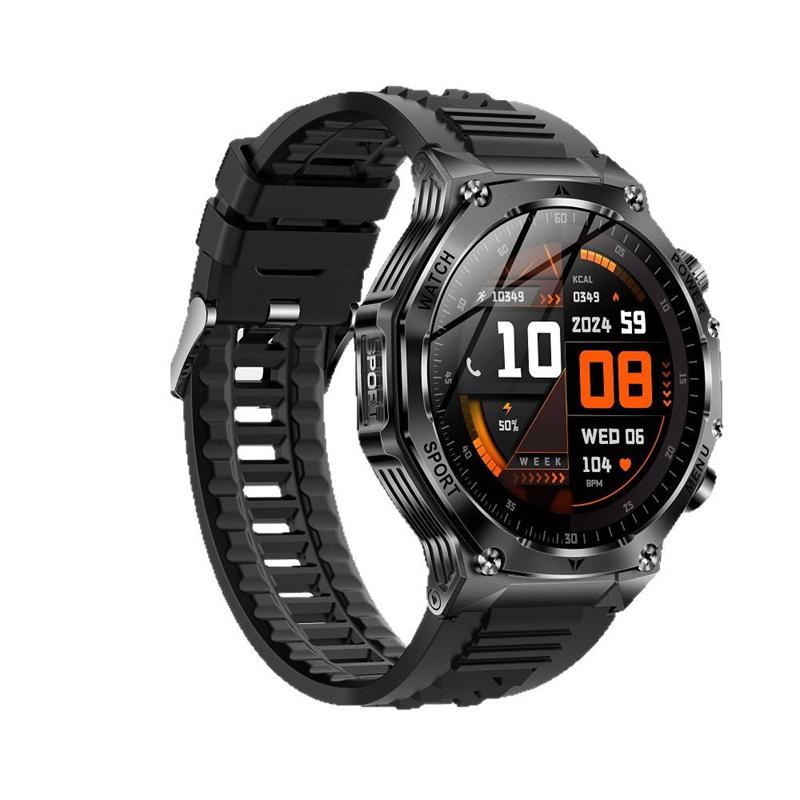AK82 Smartwatch 1,8" Taschenlampe Outdoor Multi-Sport Fitness-Tracker Herren BT Drahtlose Anrufe 800mAh Großer Akku Smartwatch
