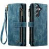 For Samsung Galaxy S24 FE Case, Wallet Case for Women Men, Durable PU Leather Magnetic Flip Strap Wristlet Zipper Card Holder