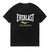 Summer Boxing EVERLAST Loose Casual Short Sleeves T-shirt Letter Printing T Shirt O-Neck Cotton Tee Shirt Fitness Sports Tops