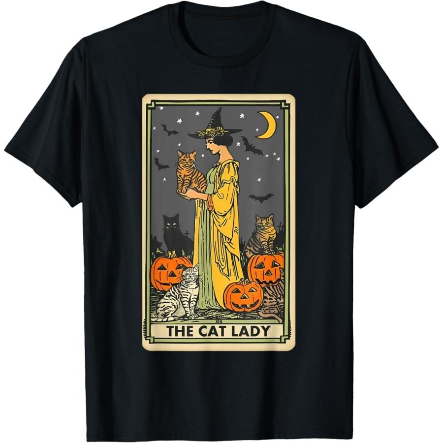 Pinchchoo The Cat Lady Tarot Card Vintage Gothic Cat Women Cat Mom T-Shirt XXXXXL разноцветный