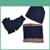 Conjunto de Gorro e Cachecol de Tricô de Inverno com Forro para Homens Proteção para Clima Frio ao Ar Livre