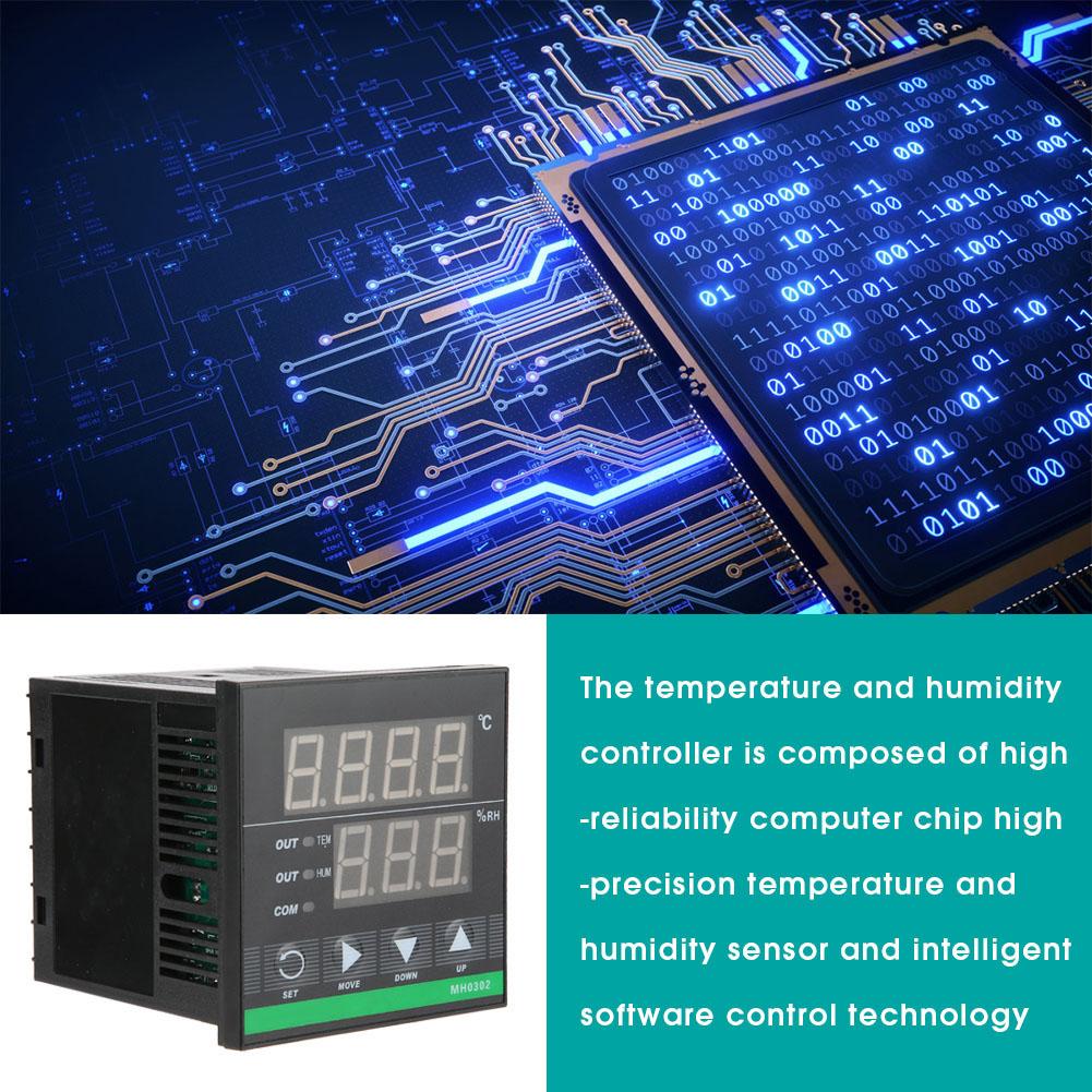 MH0302 Panel Mounted Digital Temperature and Humidity Controller Sensor Cable 72*72mm