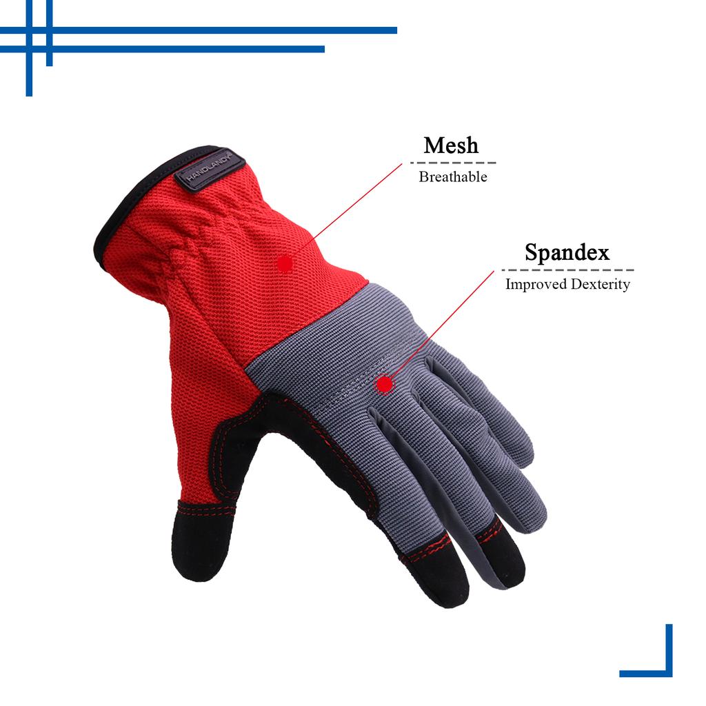 HANDLANDY Factory Light Duty Work Anti-silp Good Quality Anti-Vibration Touch Screen Mechanic Safety Work Gloves