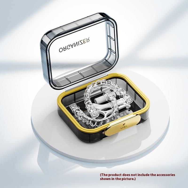Lockable Waterproof Moisture Proof Dental Aligner Case Portable Denture Braces Storage Organizer