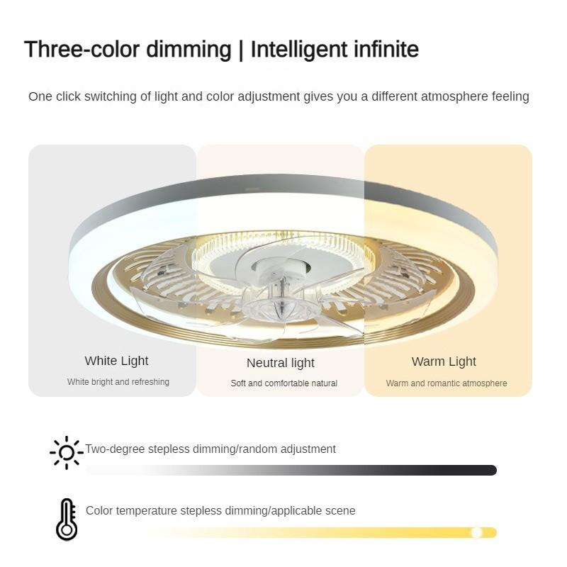 49.5*13cm Living Room Minimalist Integrated Pendant Light Fan Household Silent Electric Fan Light Modern Bedroom Ceiling Fan Lamp
