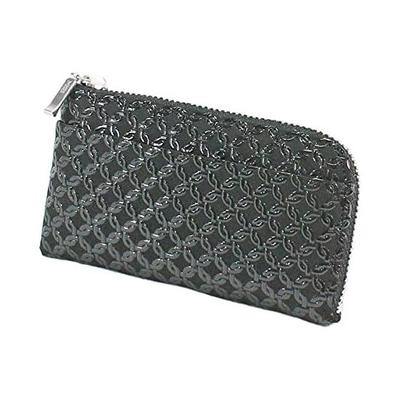 Inden-ya Coin Purse F-Coin Purse 05, Deer Leather, Black Base X Black Lacquer, Ring Pattern Small, 1005-01-177. Features Natural Deer Leather with