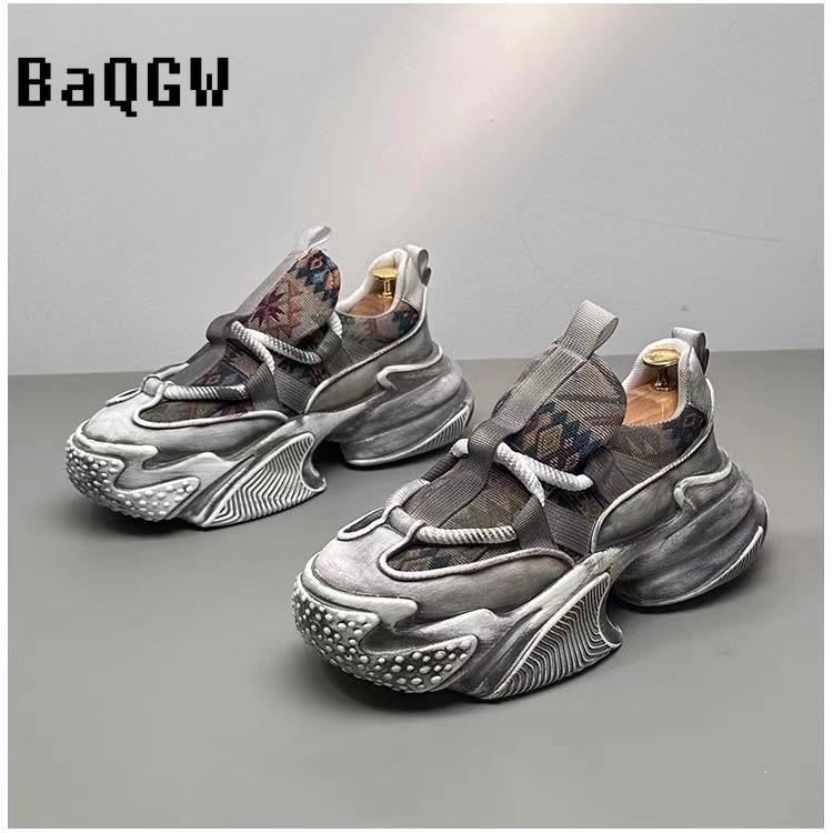 Дизайнерские кроссовки на высокой платформе для мужчин Удобные дышащие спортивные — фото 6