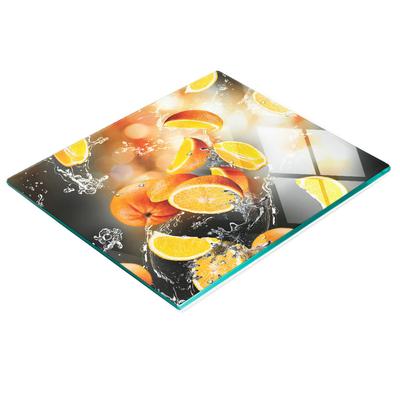 Decorative Glass Kitchen Board for Cutting Oranges Water 60X52 Cm
