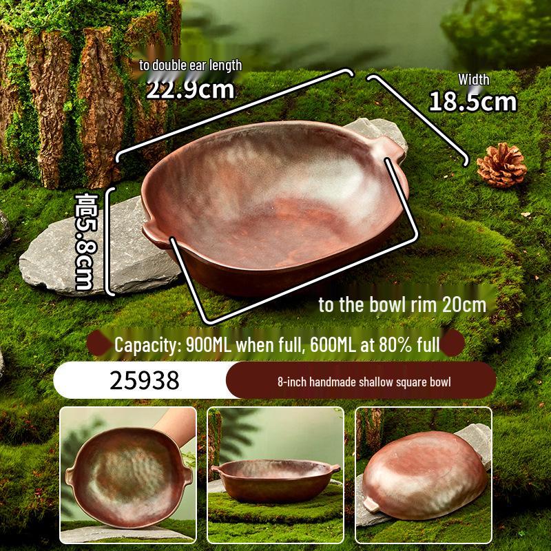 Melamine Plate for Gourmet Hot Pot, Barbecue & Shrimp: Mountain & Field Design