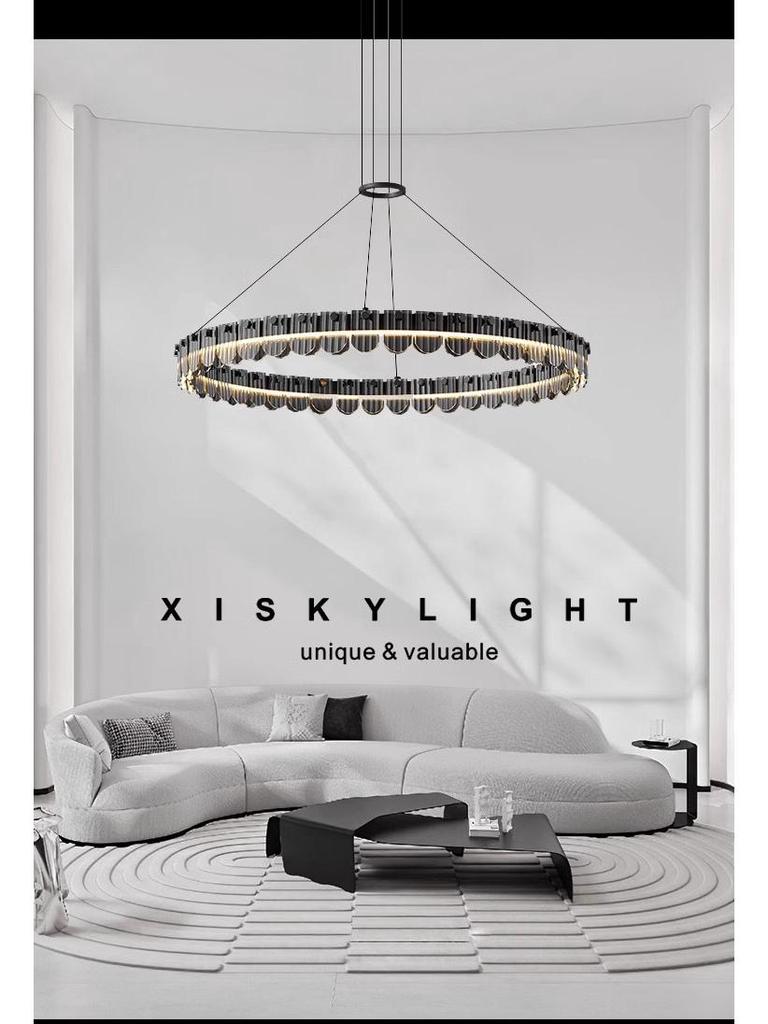 Modern Minimalist Italian Glass Chandelier for Living Room and Master Bedroom