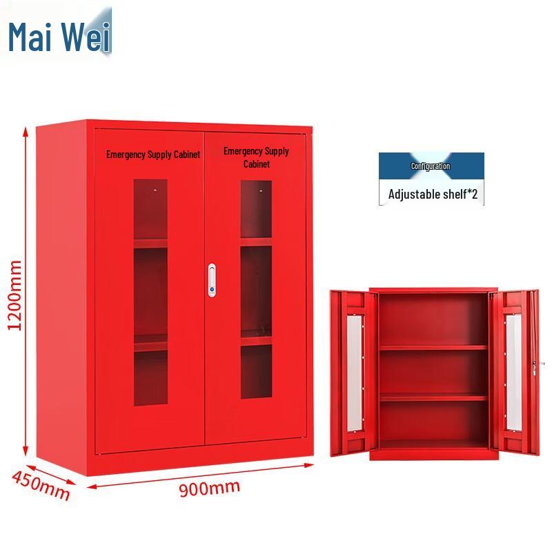 Double Glass Door Emergency Storage Cabinet