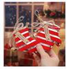 Christmas Tree Ornaments Fabric Hanging Set of 4 for Door Car Home Holiday Decoration with Striped and Shaped Detailed Patterns