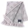 Great LOUIS VUITTON Scarf Esharp Logomania With fringe wool Women M74742 Used
