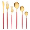 6Pcs Black Matte Flatware Cutlery Set Stainless Steel Dinnerware Set Dessert Fork Spoon Silverware Set Kitchen Party Tableware