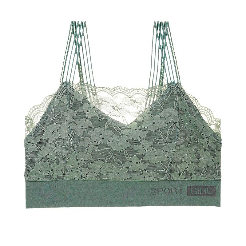 French Style Lace Wireless Sports Bra Women's Sexy Backless Underwear Girl's Innerwear Strapless Bra