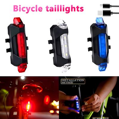Bicycle Light Led Waterproof Rear Tail Light Usb Rechargeable Bike Light Mount Cycling Safety Warning Light Bicycle Accessories