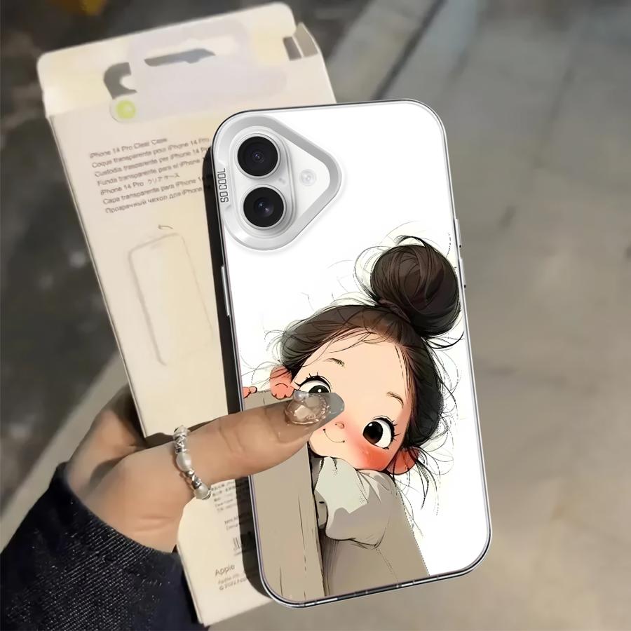 Case for iPhone 17 Pro Max XR 12 14 15 Plus 13 Pro XS Air 16 11 Back Phone Cover Cute Angry Girl