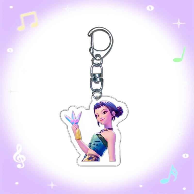 New Demon Hunters Kpop Rumi Zoey Jinu Mira Key Ring Acrylic Keyrings Huntrix Saja Boys Mystery Keychains Accessories Fans Gifts