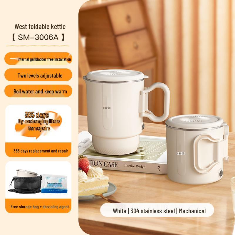 

Xi Ke Portable Folding Electric Kettle - Stainless Steel Travel Hot Water Kettle for Business Trips & Dorms