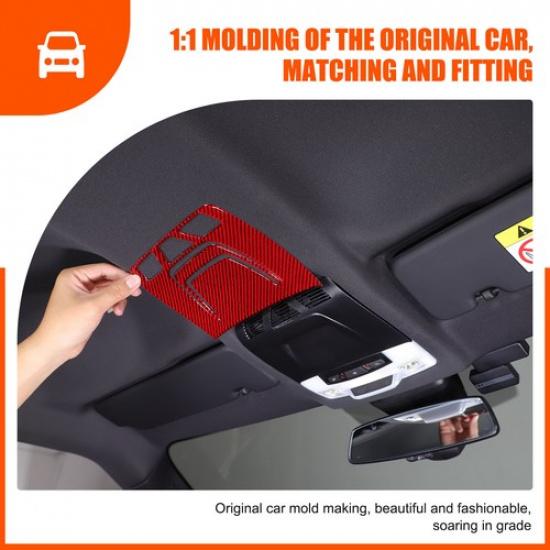 Red Carbon Fiber Roof Reading Light Panel Trim Sticker For Toyota Supra -24