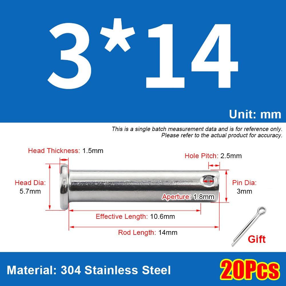 1Set M3 Positioning Pin Cylindrical Plug Pin Set New Pin Shaft Cotter