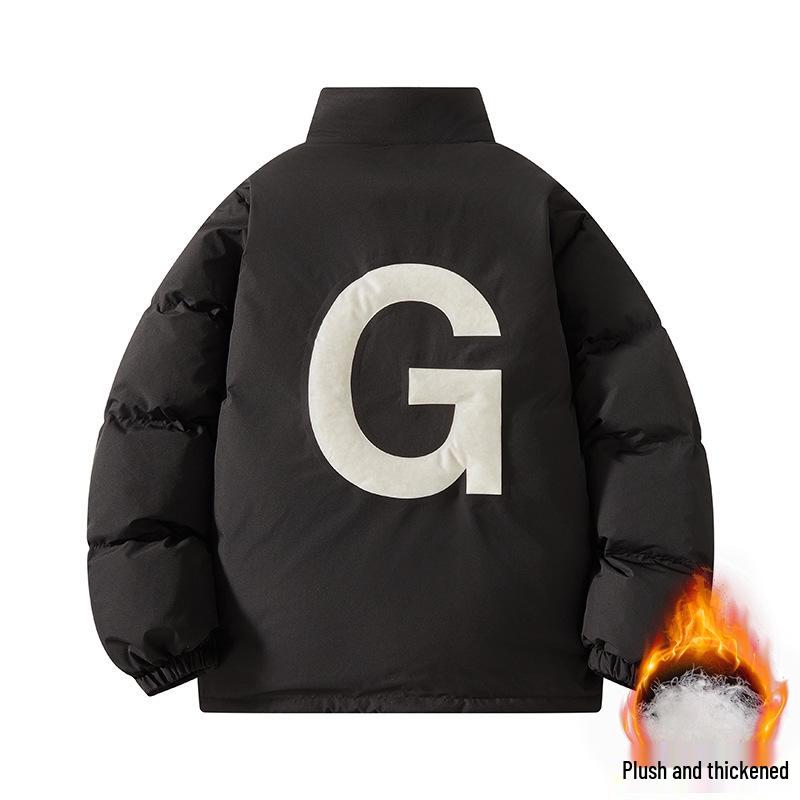 Men s 2025 Winter White Down Jacket - Thick Warm Stand Collar Casual Outerwear L