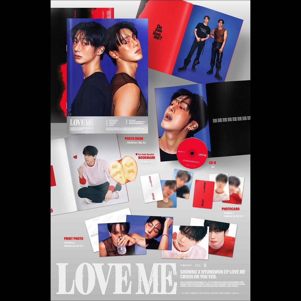 SHOWNU X HYUNGWON (MONSTA X) [LOVE ME] CRUSH ON YOU Ver. EP Album + Free Gift