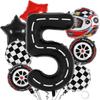 8Pcs Motor Helmet Balloon Wheel Tire Racing Balloons Birthday Decor Boys Race Car Dirt Bike Motorcross Hot Wheel Party Supplies