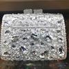 Large Blue Stone Evening Bag Rhinestone Clutch Purse Women Luxury Wedding Purse Bridal Party Formal Crystal Handbags Diamond