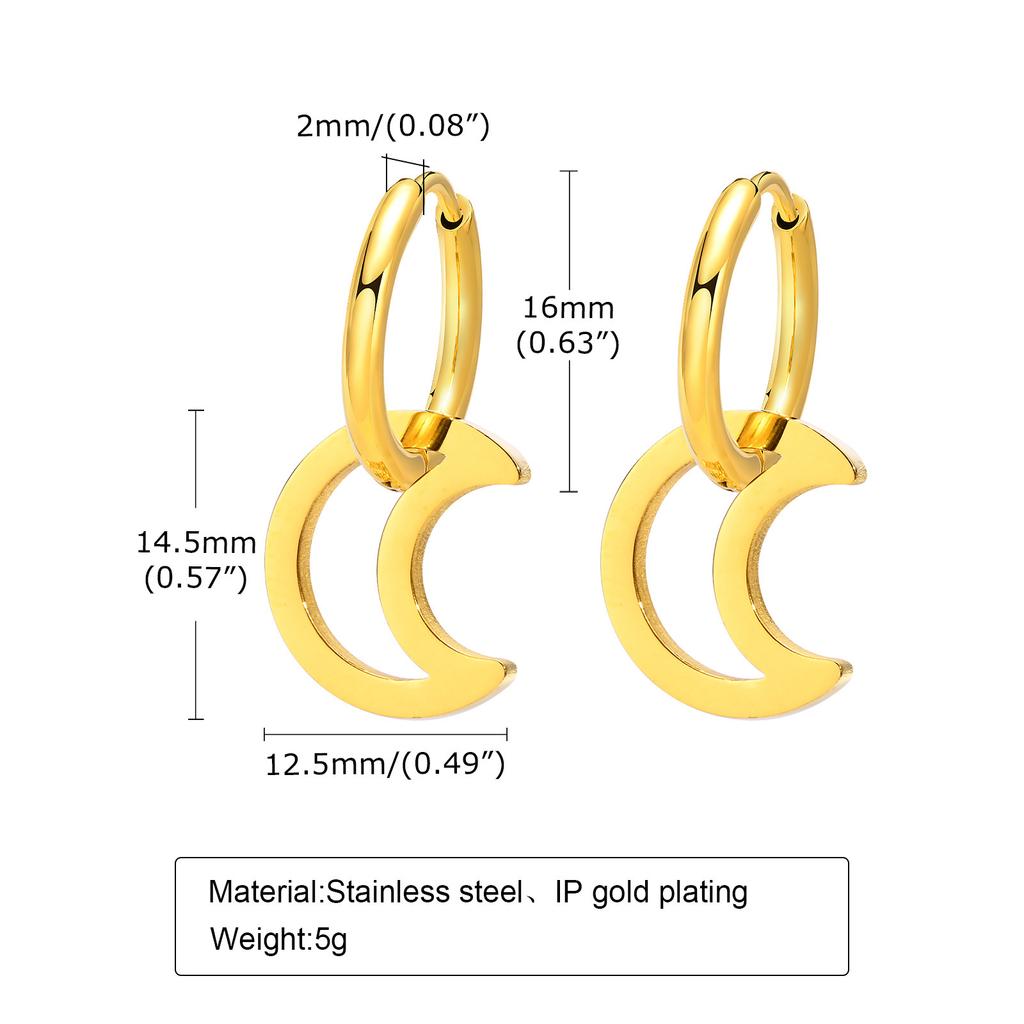 Stainless Steel Earrings Star Heart Flower Twist Pentagram Hollow Earrings Gold Earrings Ladies Jewelry