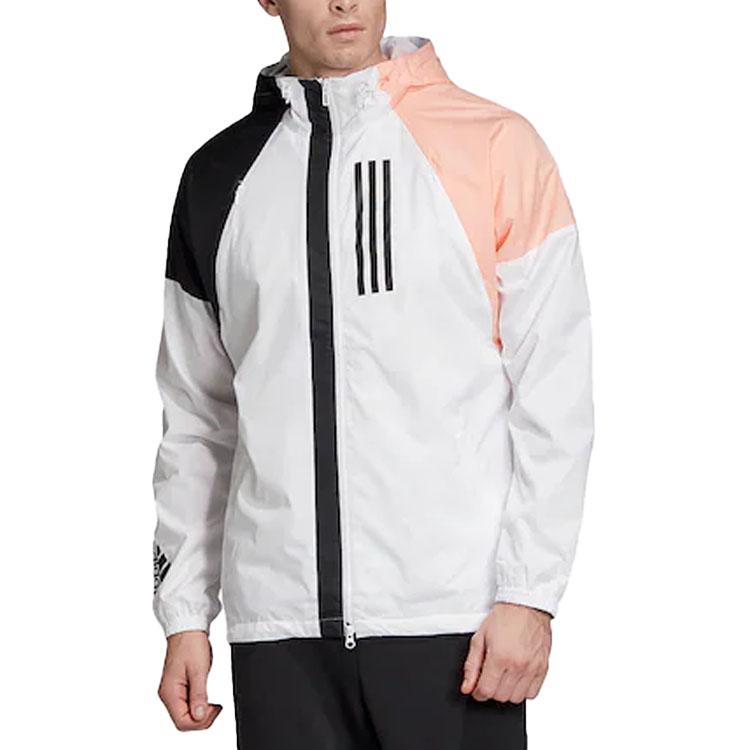Adidas Color Block Training Sports Jacket Men Outerwear White EK4626