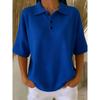 YYFS Camicette e camicie con collo a polo, maniche corte, stampa tinta unita, moda casual estate primavera