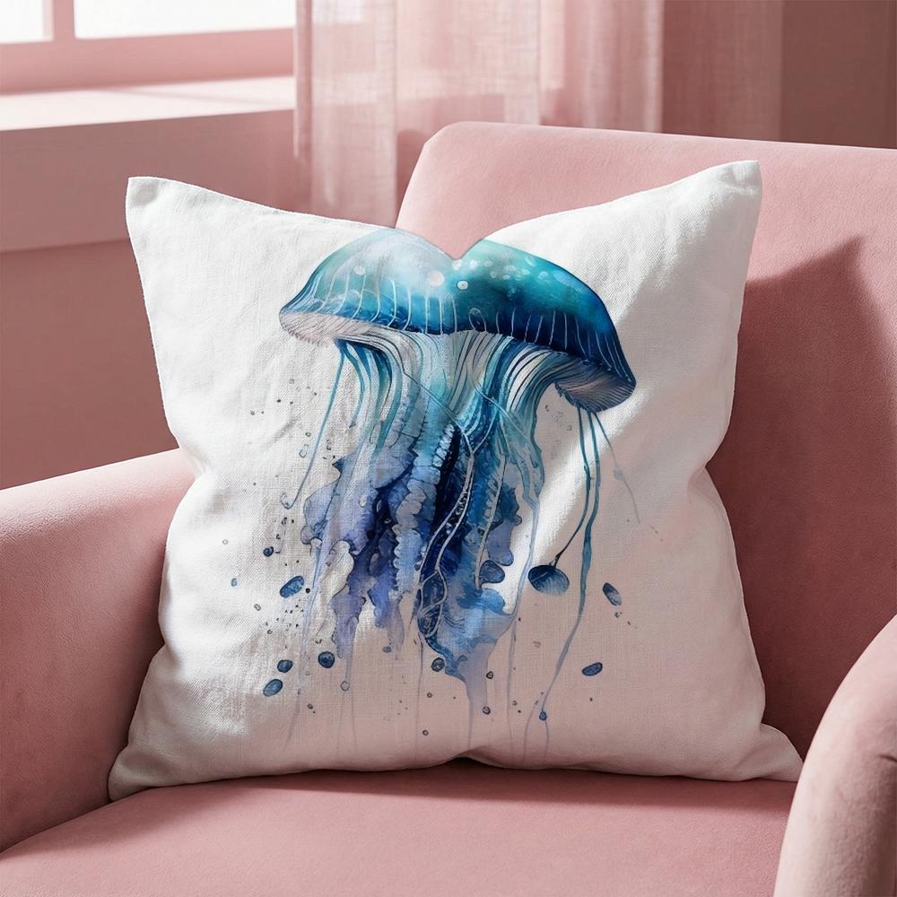 Sea Animal Turtle Coral Cushion Cover Multi-Scene Pillow Cover for Home & Car - Reversible, Soft & Durable for Daily Use