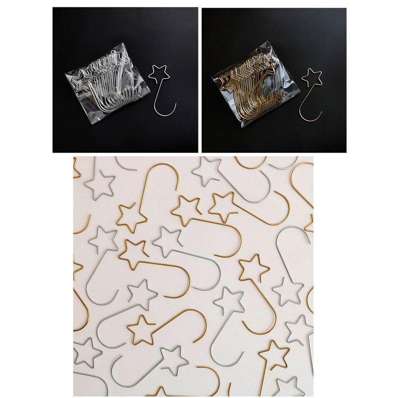 Star Shape Anti Rust Metal Wire Christmas Tree Hooks