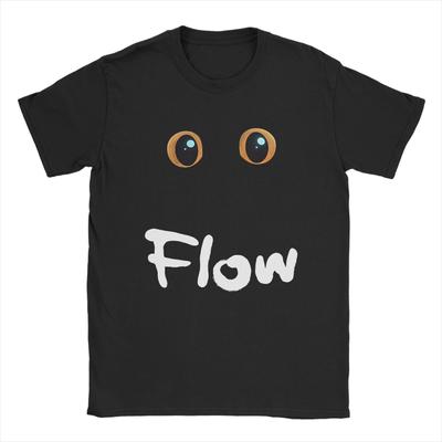 Vintage Fließendes Film Katze T-Shirt für Herren Rundhals Reine Baumwolle T-Shirts Cartoon Animationsfilm Kurzarm T-Shirts Geschenk Tops