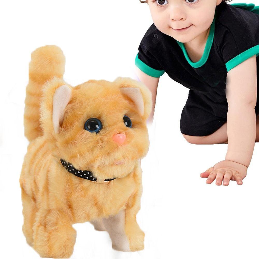 Walking Wagging Tail Electronic Plush Toy Interactive Interactive Kitten Toy Children