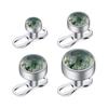Rechts Grand ASTM F136 Titan 14G Dermal Anchor Top Mit Natürlicher Grüner Moosachat Basis Microdermal Piercing Körper Schmuck
