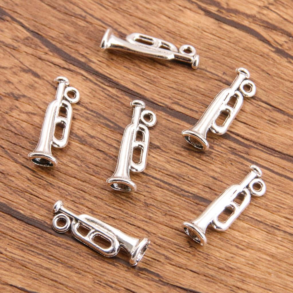 10pcs Musical Note Pendant Piano Guitar Microphone Speaker Suona Music Equipment Alloy Jewelry Accessories