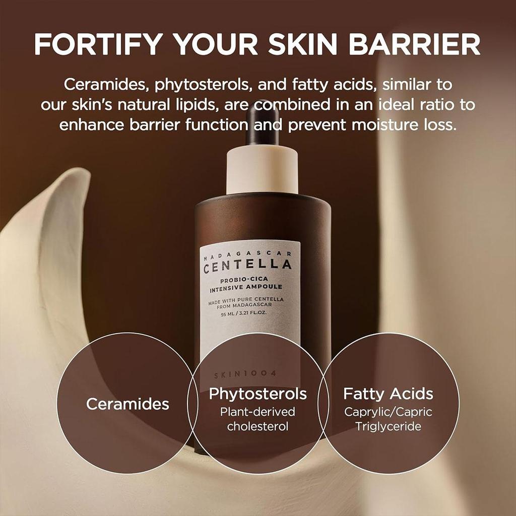 Skin1004 Madagascar Centella Probio-Cica Intensive Ampulle 50ml, Beruhigt Rötungen, Nährend, Leichte Textur, Nicht Klebrig, K-Beauty, Koreanisches Make-up