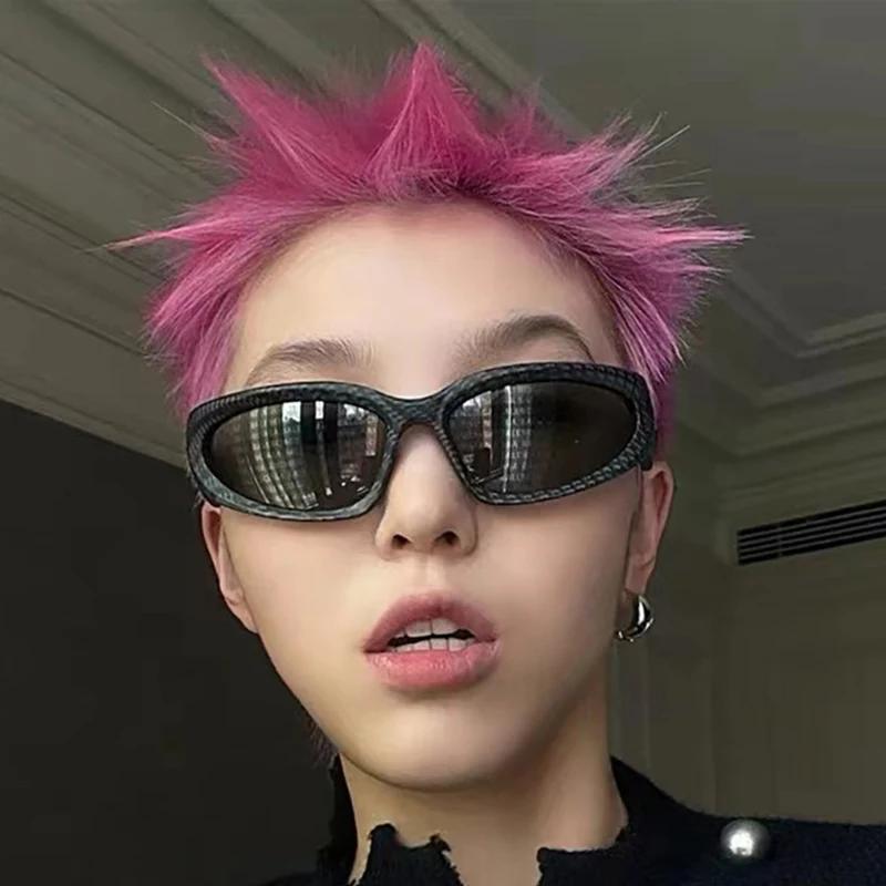 Y2K Sports Punk Sunglasses Women Designer Square Goggle Men Luxury Brand Sun Glasses UV400 Colorful Mirror Fashion Eyewear
