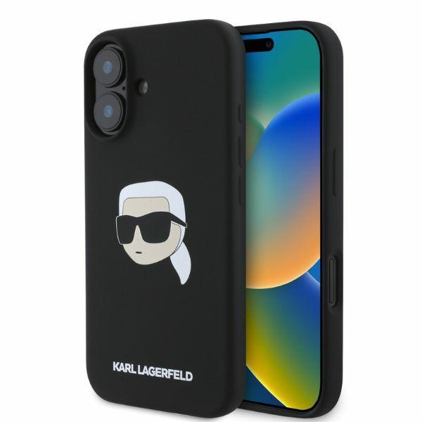Karl Lagerfeld KLHMP16SSKHPPLK iPhone 16 6.1" Black/black Hardcase Silicone Karl Head Print MagSafe