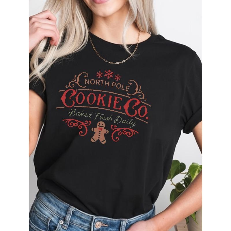 Women's Casual Crew Neck T-Shirt with Letter Print - Soft Polyester, Machine Washable - Perfect for Spring & Summer